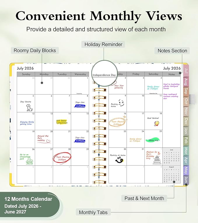Academic Planner 2026-2027, Hardcover Weekly and Monthly Calendar Planner from - Image 2