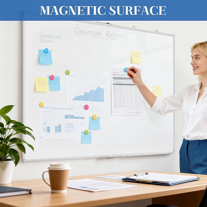 60" x 36" Double-Sided Large White Board, Foldable Magnetic Whiteboard Dry - Image 5