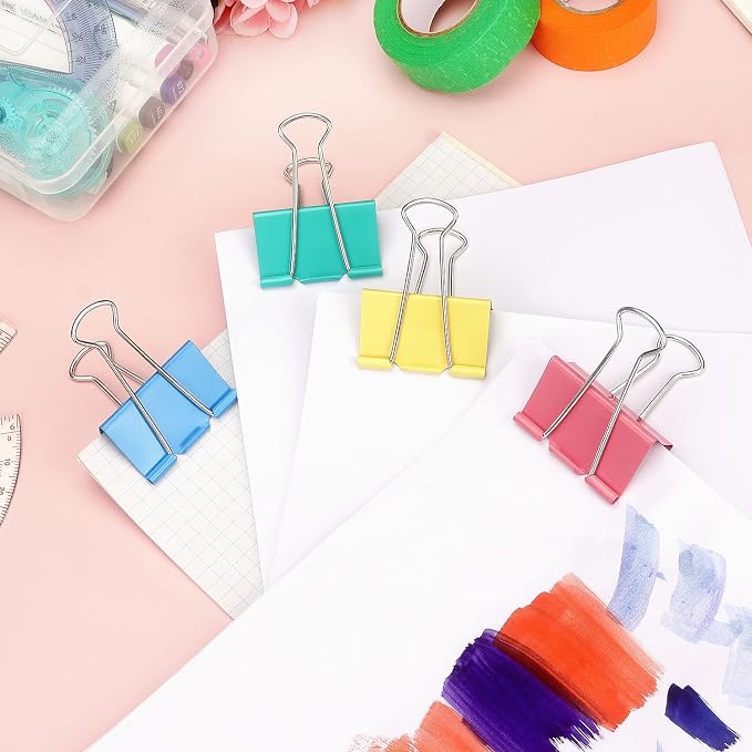 ZZTX 12 Pack Large Binder Clips 2.0 Inches Assorted Colors | Paper Clamps Clips - Image 6
