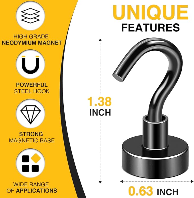 DIYMAG Magnetic Hooks for Refrigerator, Extra Strong Cruise Hook, Heavy Duty - Image 2