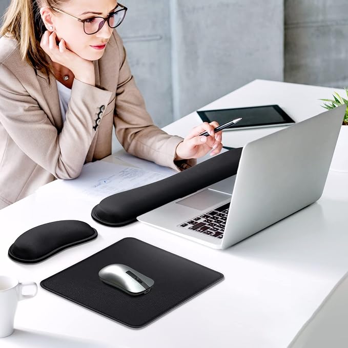 Gimars 3Pcs Memory Foam Keyboard Wrist Rest, Mouse Pad Wrist Support - Image 7