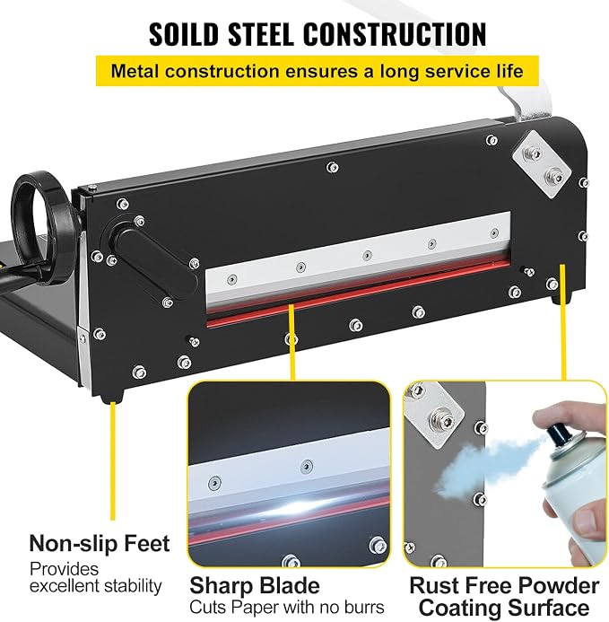 VEVOR Guillotine Paper Cutter 12", Heavy Duty Paper Cutter A4 400 Sheets - Image 5