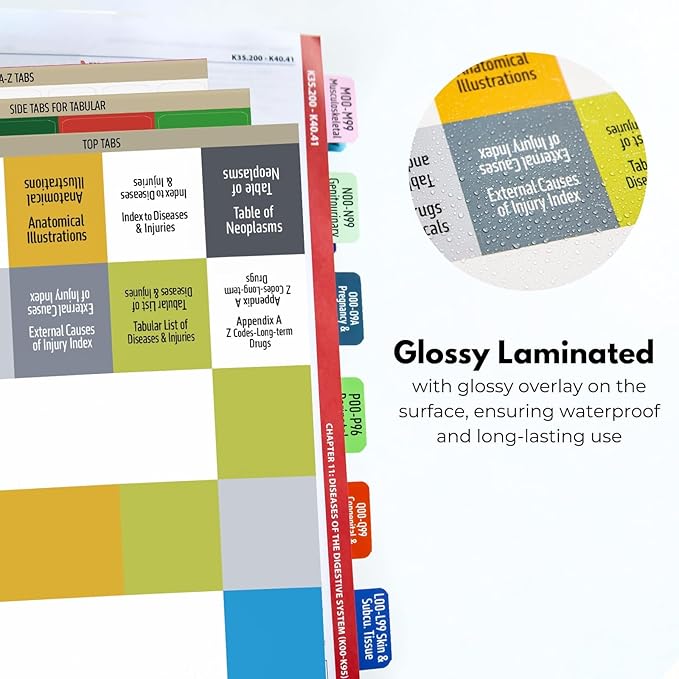 Index Tabs for ICD-10-CM 2025 Expert Codebook - Easy Navigation for Medical Coding Books (for AAPC Version)-DeskLoop Office