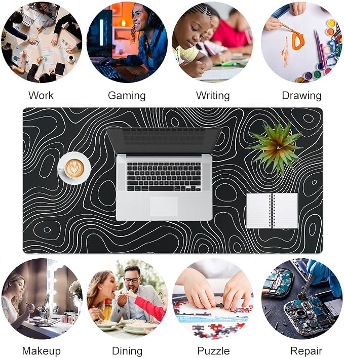 Colorful Star Large Mouse Pad, Waterproof Faux Leather Big Gaming Mousepad - Image 6