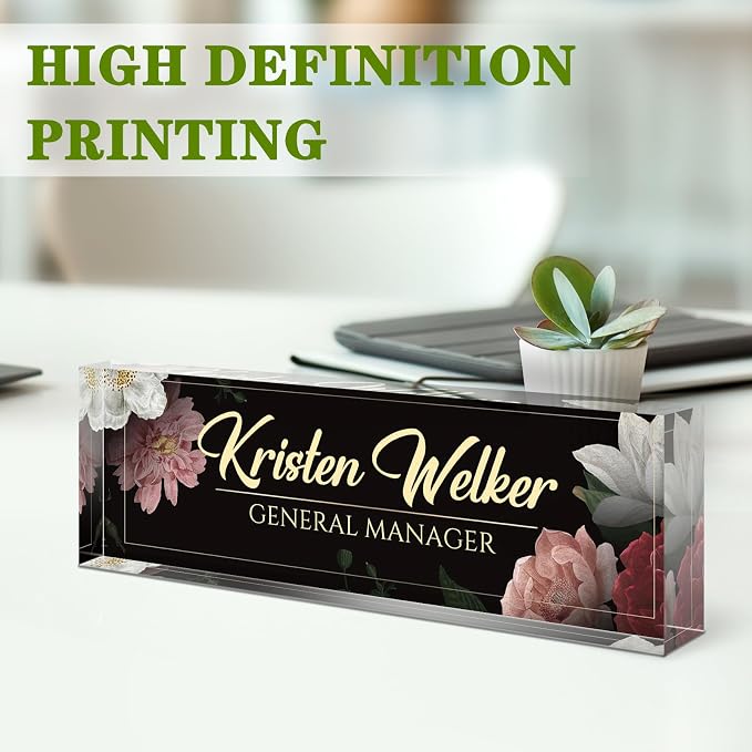 Name Plate for Desk, Desk Name Plate Personalized, Office Decor for Women Men - Image 3
