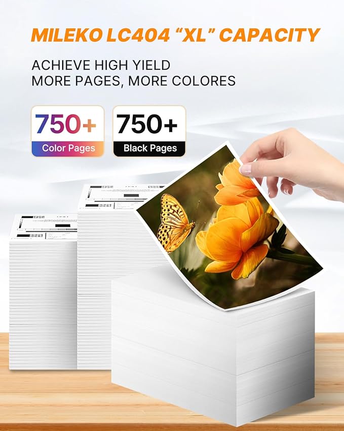 LC404 LC 404 Ink Cartridges for Brother Printer Ink LC404 Replacement for Brother LC404 Ink Cartridges LC404XL LC 404 XL for MFC-J1205W MFC-J1215W MFC J1205W J1215W (Black Cyan Magenta Yellow, 4 Pack)-DeskLoop Office