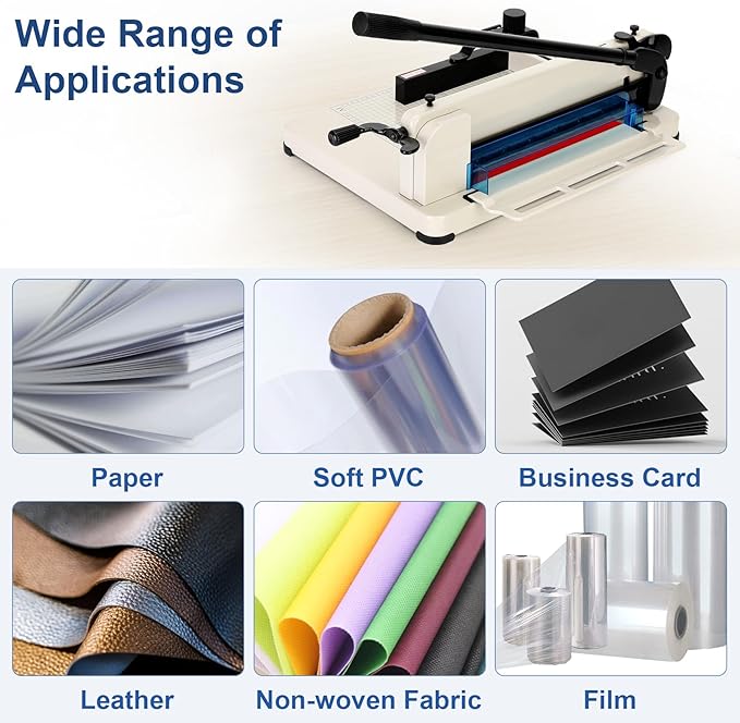 12 Inch Heavy Duty Paper Cutter,Guillotine Paper Cutter Heavy Duty for A4 Paper,Stack Paper Trimmer 400 Sheet Capacity,White A4 Guillotina para Papel for Office Home School.-DeskLoop Office