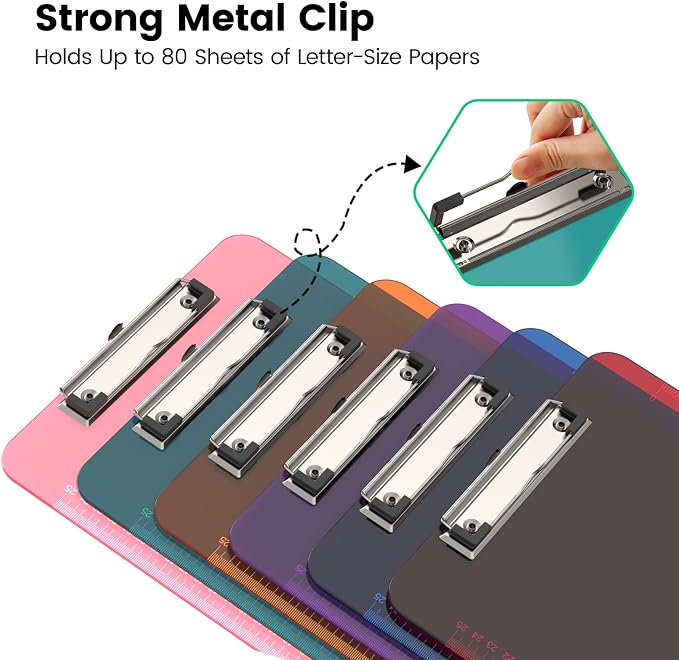Plastic Clipboards, 8.5x11 Clear Clip Board - Image 4