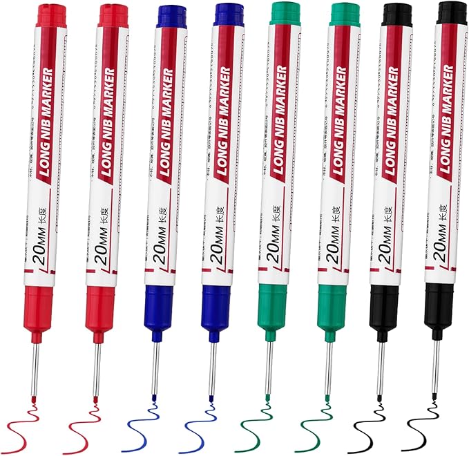 8 PCS Long Head Deep Hole Marker Pens, 20mm Long Nib Marker, Longs Nose Markers by Unknown