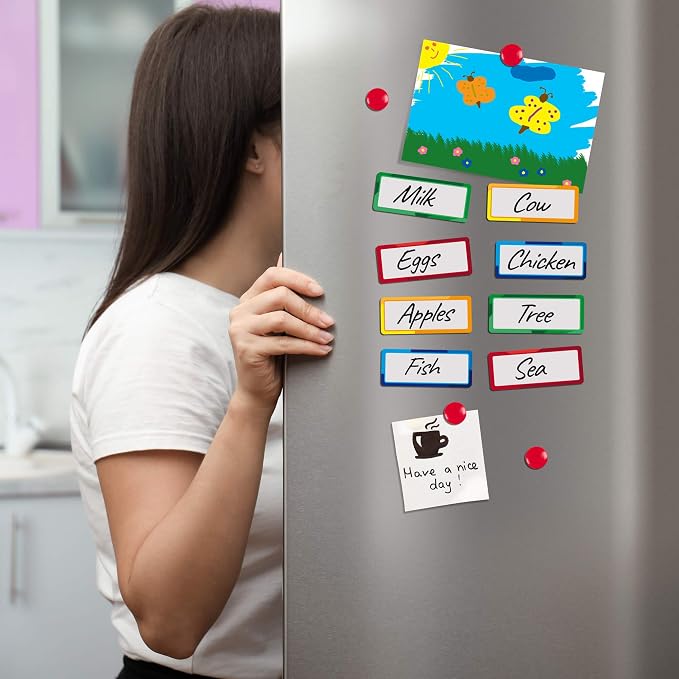 32 Pieces Strong Dry Erase Magnetic Labels 3.3" x 1.3" | Writable Magnetic Name - Image 5