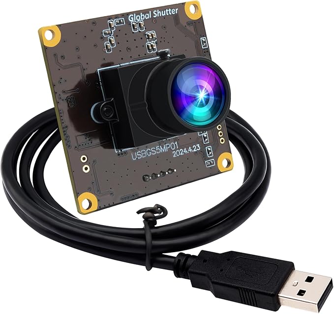 ELP 5MP Global Shutter 50fps USB Camera for Computer UVC USB2.0 Lightburn High Speed 60fps PC Web Camera Wide Angle for Live Streaming (100 Low Distortion Lens)-DeskLoop Office