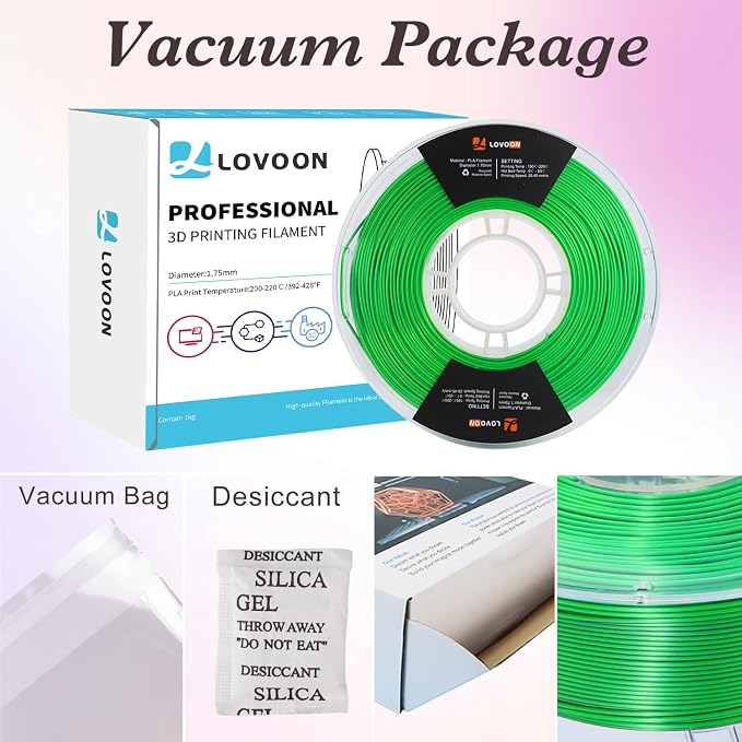 LOVOON PLA 3D Printing Filament Multicolor PLA Filament 1.75mm Silk Dual Color - Image 5