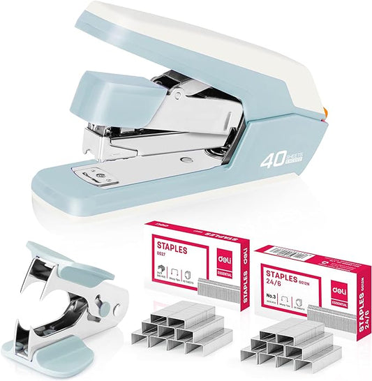 Deli Effortless Desktop Stapler, Heavy Duty Stapler, 40-50 Sheet Capacity by delioffice