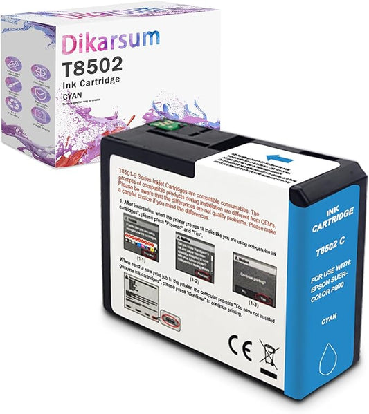 T850 Ink Cartridge Remanufactured T8502 T850200 Ink Cartridge Replacement for Surecolor P800 Printer(Cyan)-DeskLoop Office