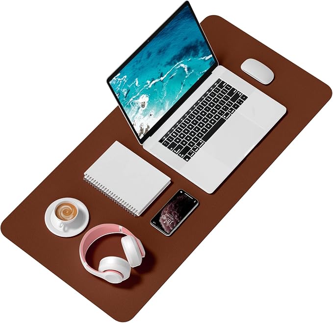 Hsurbtra Desk Pad, 35.5" x 17" PU Leather Desk Mat, XXL Extended Mouse Pad - Image 2