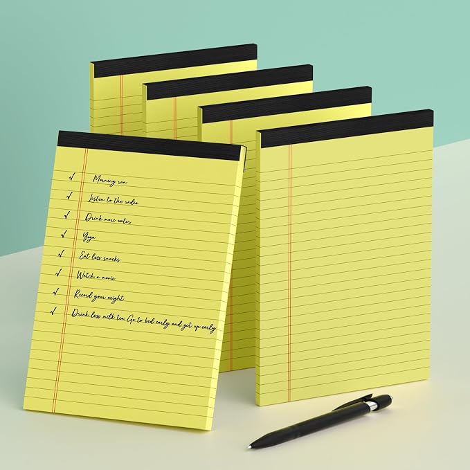 Small Note Pads 5x8 Yellow – 4 Pack, 80gsm Premium Thick Paper, 30 Sheets/ 60 - Image 7