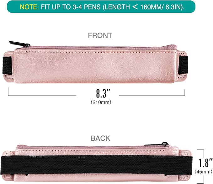 MoKo Pencil Case, PU Leather Pen Pencil Pouch Holder Stationery Zipper Bag - Image 6