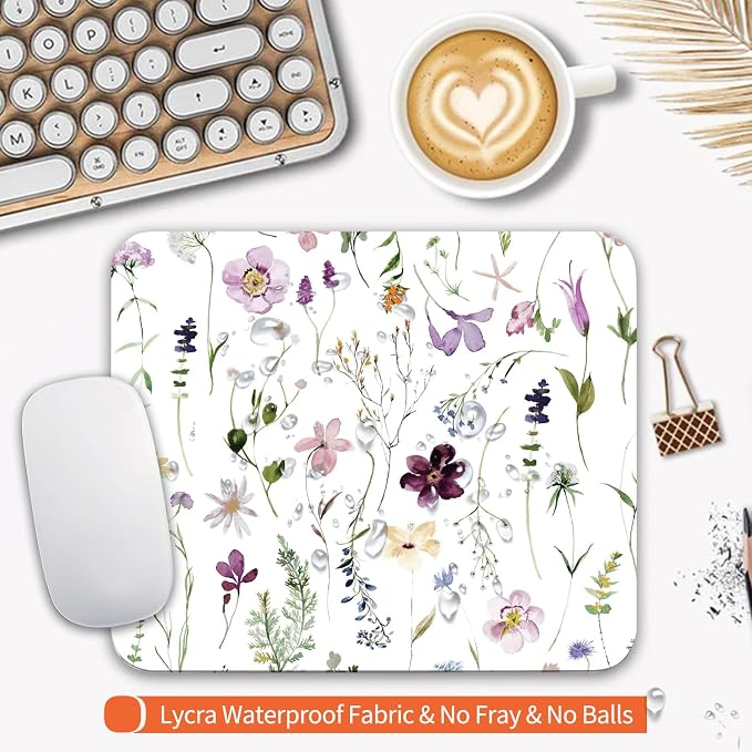 Square Mouse Pad Beautiful Flowers Plants, Personalized Premium-Textured Custom - Image 3