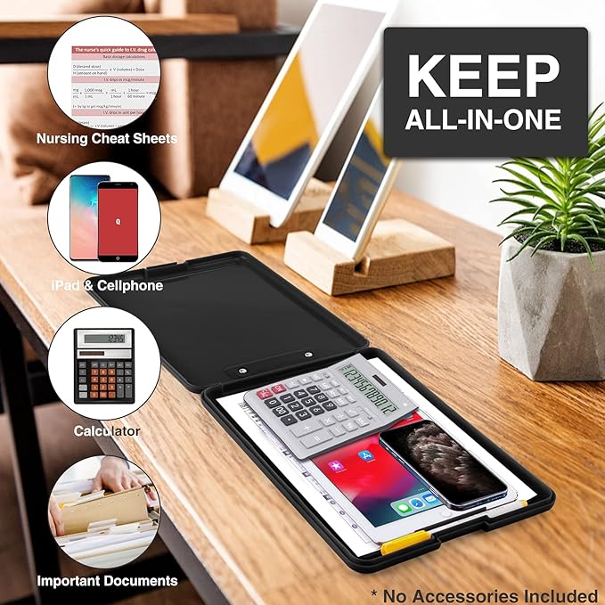 Sooez Clipboard with Storage, Plastic Storage Clipboards with Low Profile Clip - Image 5
