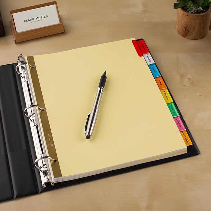 Avery Insertable Dividers for 3 Ring Binders, 8 Tabs per Set, Buff Paper - Image 7