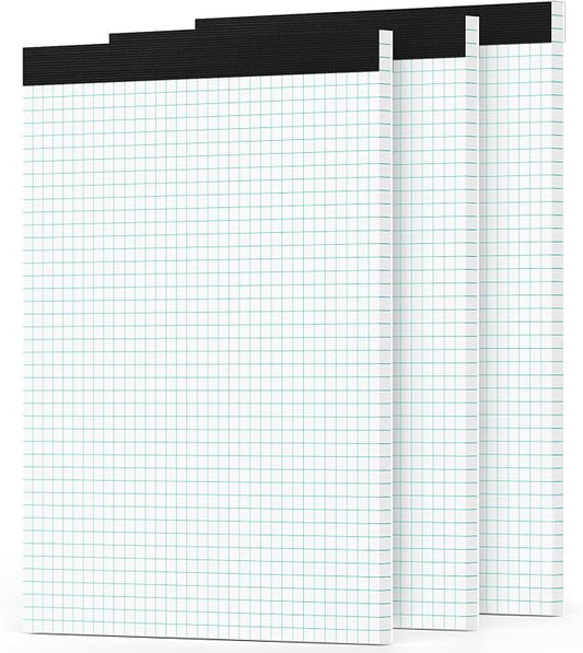 Zaviko Grid Paper Pads 8.5 x 11, 3 Pack, 4x4 Blue Quad Graph Paper Pads 8.5 x 11 by Home