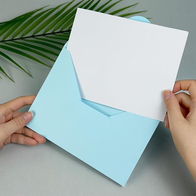 50 PCS Light Blue Colorful A7 Envelopes - Image 5