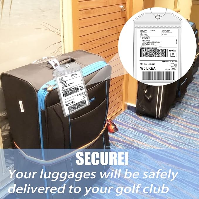 Extra Large Golf Luggage Tag 9" x 6 ", Shipping Label Holder - Image 5