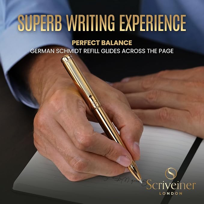 Scriveiner Personalized Gold Ballpoint Pen - Image 4