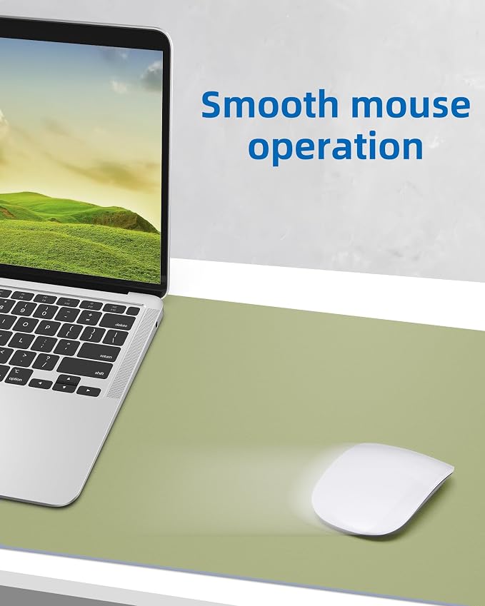 Leather Desk Pad Protector, Mouse Pad, Office Desk Mat, Non-Slip PU Leather - Image 2
