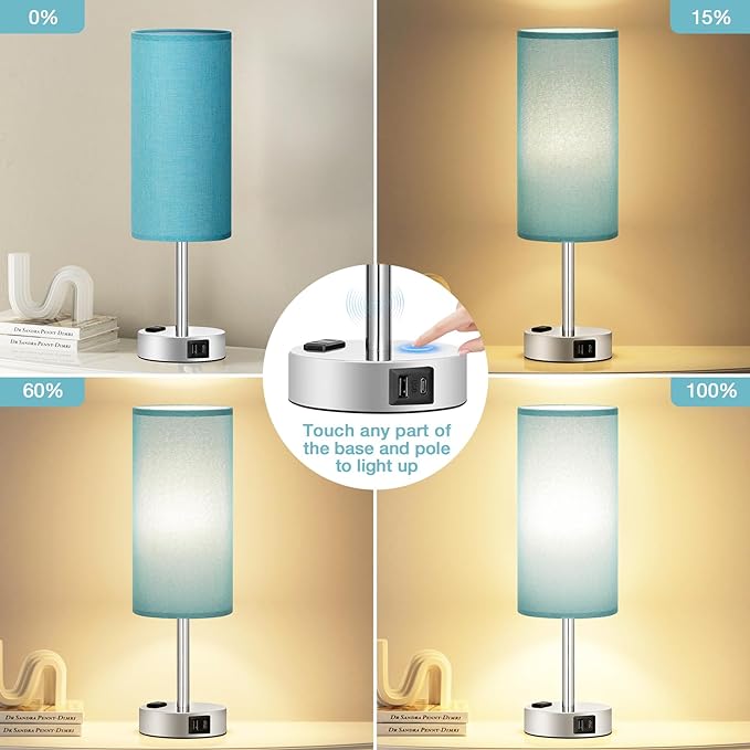 Fenmzee Turquoise Nightstand Table Lamp - Image 2