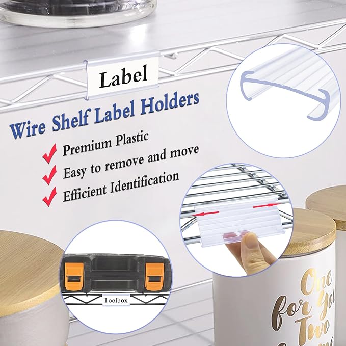 Wire Shelf Label Holders Compatible - Image 2