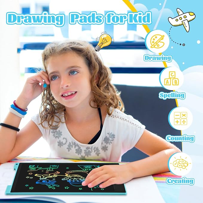 EooCoo Toys for Ages 3-8, 12 Inch LCD Writing Tablet 2 Pack, Preschool - Image 2