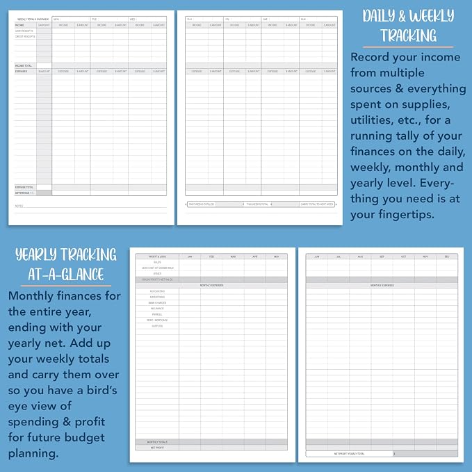 BookFactory Income and Expense Log Book/Tracker/Small Business Ledger - Image 4