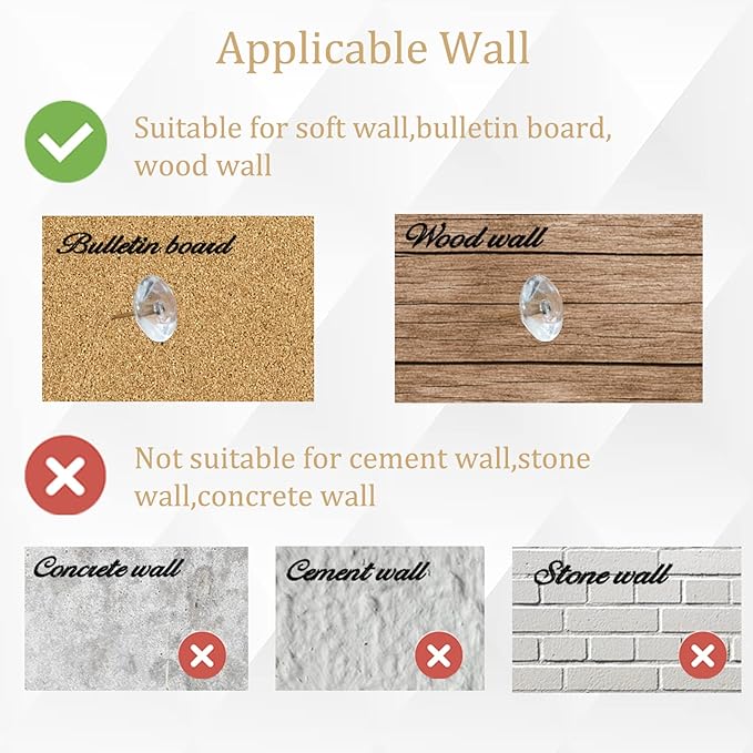 100Pcs Clear Push Pins for Cork Board, Decorative Thumb Tacks for Wall Hangings - Image 3