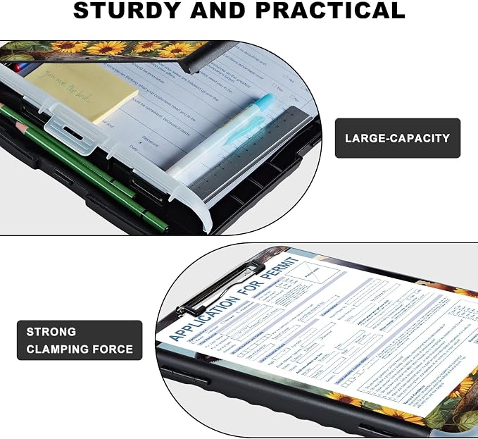 Clipboard with Storage, Heavy Duty Plastic Storage Clipboard with Low Profile - Image 3