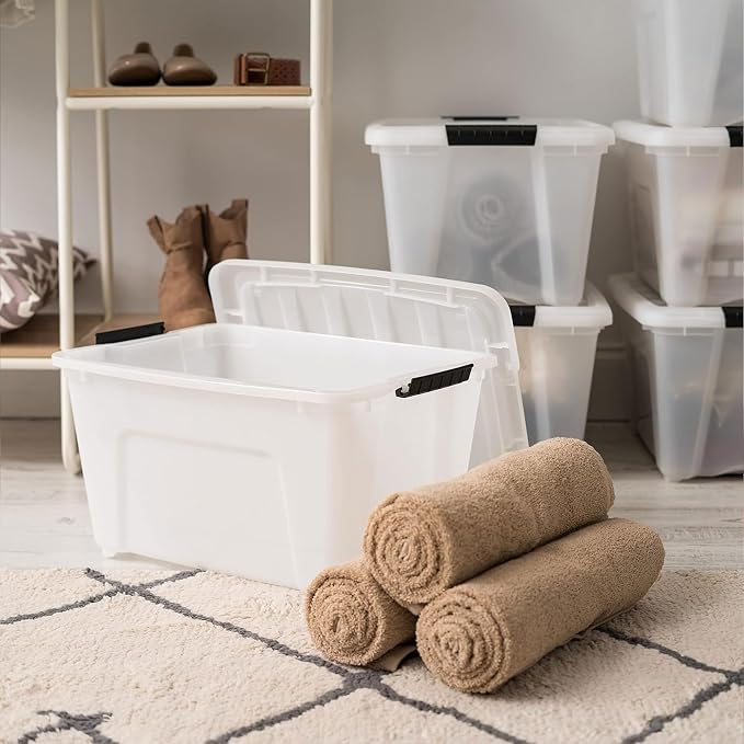 IRIS USA 8 Pack Stackable Storage Bin, 32 Quart Plastic Container Totes - Image 6