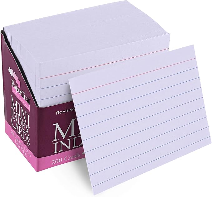Roaring Spring Mini Index Cards 3"x2.5", 100# White Single Sided Ruled Paper by RoaringSpringPaperProducts