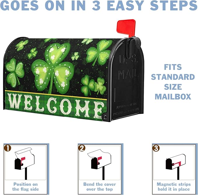 Welcome St Patrick's Day Mailbox Cover Magnetic Standard Size St Patricks Day - Image 6