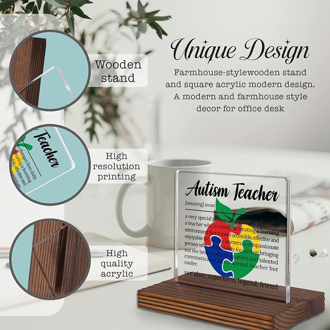 Autism Teacher Appreciation Gift, Special Education Teacher Thank You Sign - Image 3