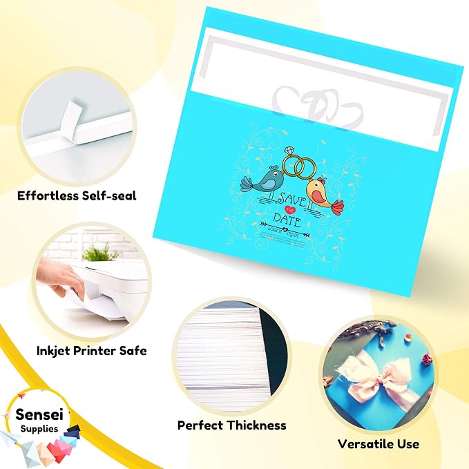 110 5x7 Deep Sky Blue Invitation Envelopes - Image 2