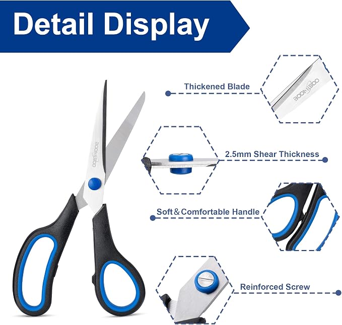 Scissors, BOOMIBOO 8" All Purpose 24 Pack - Image 3