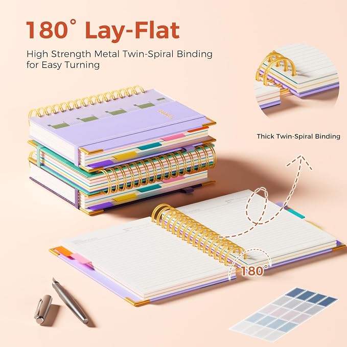 XYark A5 Hardcover Spiral Notebook, 6.3"x8.5" College Ruled Notebooks - Image 3