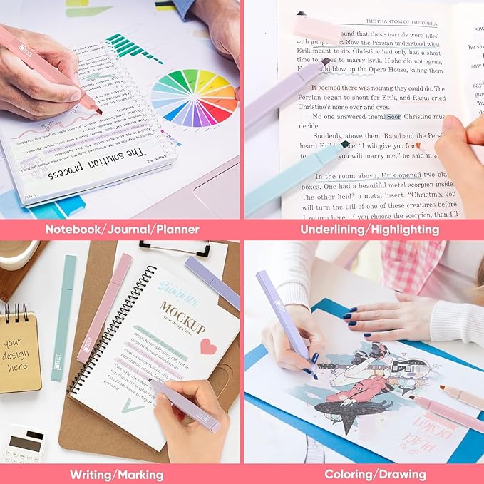 Taotree 12Pcs Aesthetic Cute Highlighters Assorted Colors, Back to School | - Image 6