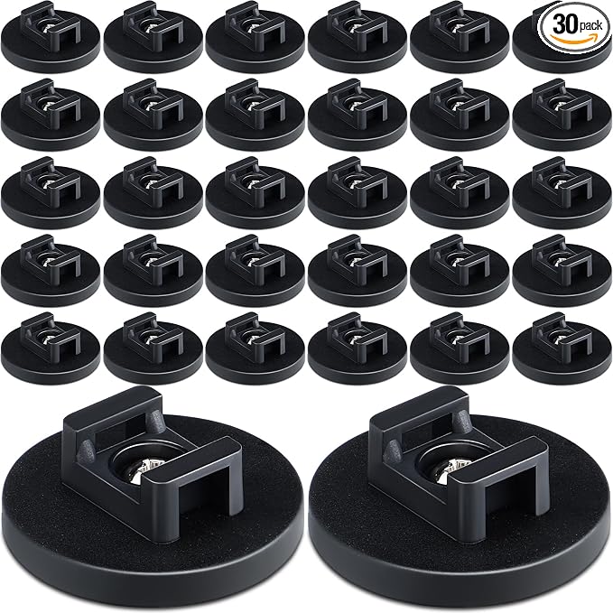 Yookeer 30 Pcs Magnetic Zip Tie Mount Base Black Magnetic Cable Clips Wire by Yookeer