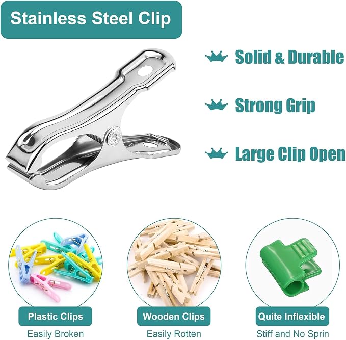 JULMELON 25 PCS Greenhouse Clips, 2.2 Inch Stainless Steel Garden Clips - Image 4