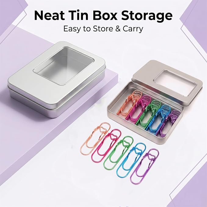 15 Pcs Metal Pen Holder Clips for Notebook, Planner Accessories, Heart Paper - Image 6