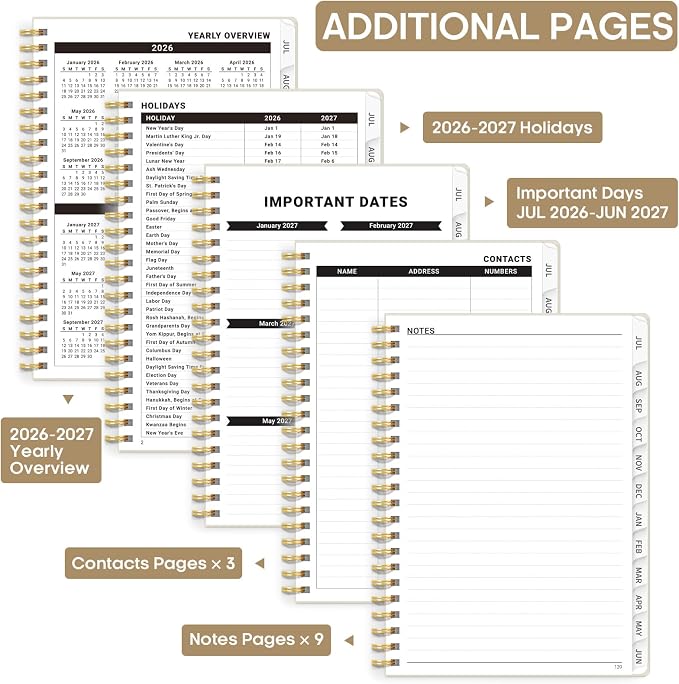 Academic Planner 2026-2027, Weekly and Monthly Calendar Planner Book, July 2026 - Image 4