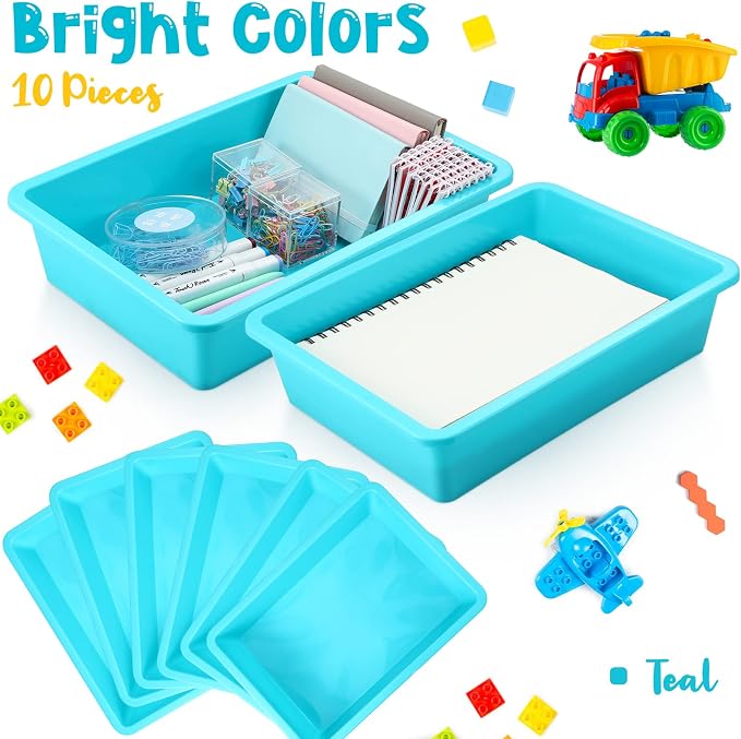 Kigley 22 Pcs Flat Storage Organizer Tray Bin Letter Size Paper Tray - Image 4