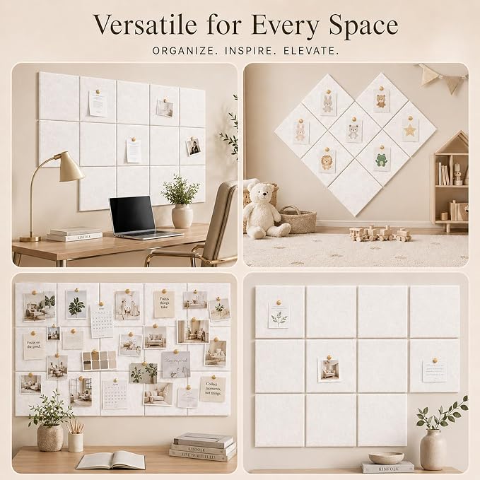 Felt Bulletin Board Tiles, Cork Board Alternative, 48 x 36 in | 0.35 in modular - Image 6