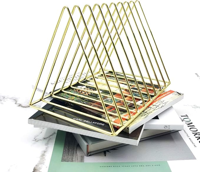 EASEPRES 9 Slot Magazine Rack Book Record Holder, Desktop Iron Storage Rack - Image 3
